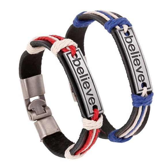 2 Leather Inspirational Bracelet men,women luxury - Picture 1 of 6